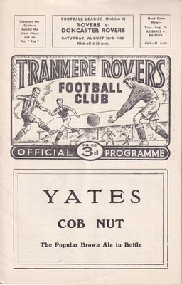 Tranmere Rovers v Doncaster Rovers Match Programme 1958-08-23